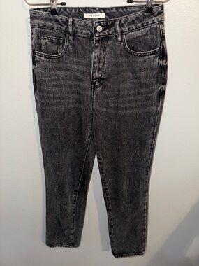 PacSun Washed Charcoal High-Rise Mom Cropped Jeans